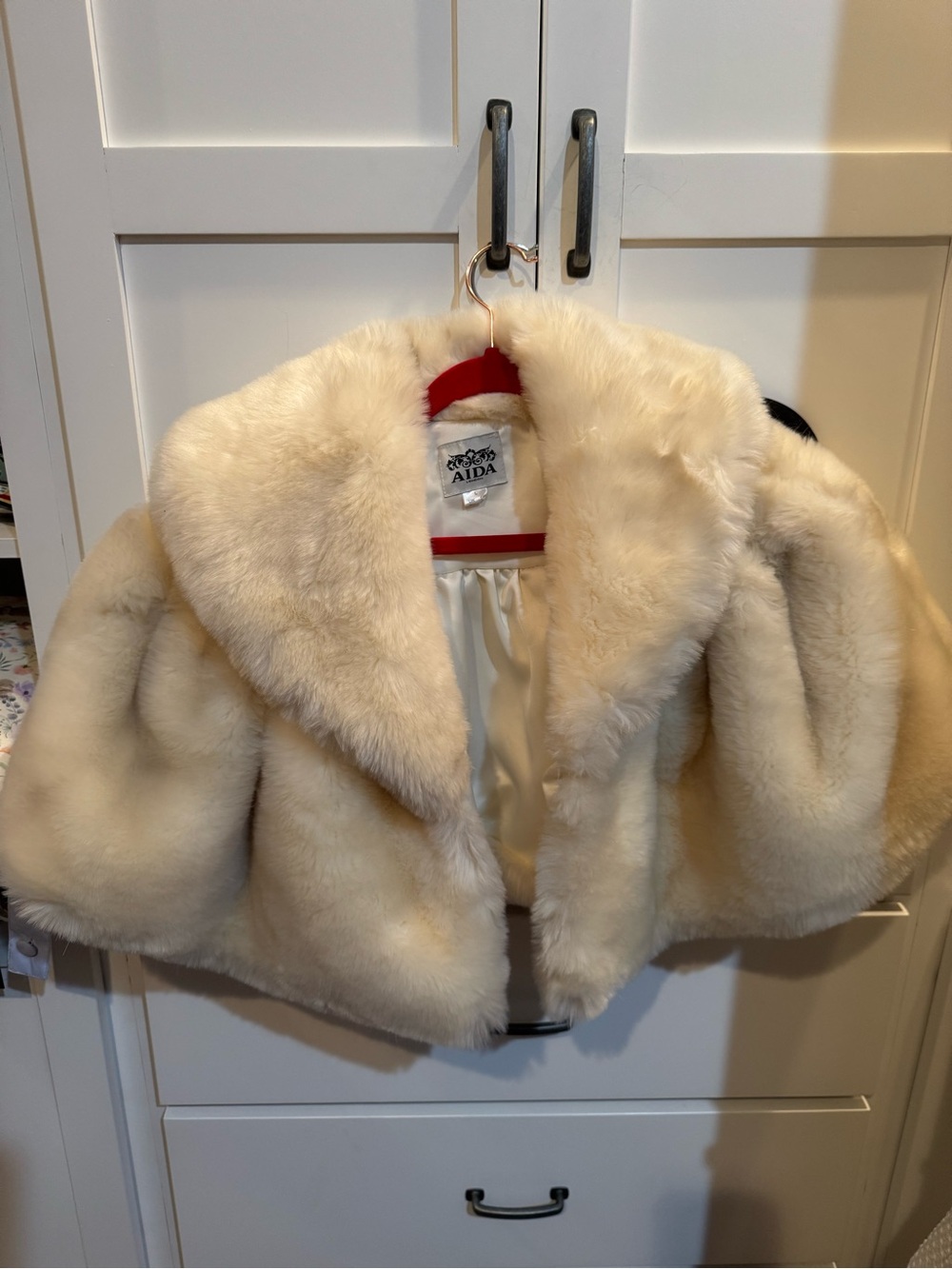Cream Faux Fur  Jacket